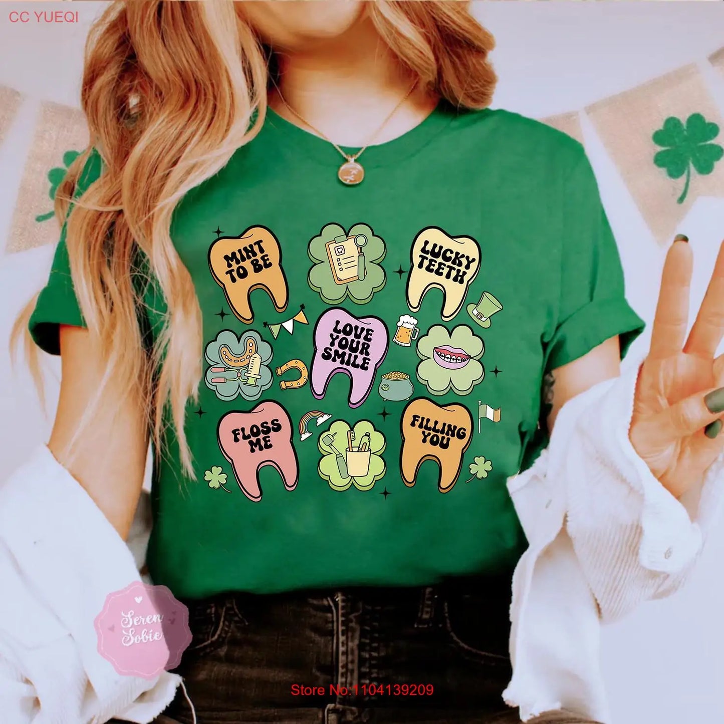 Dentist St Patricks Day T Shirt Dental Office Pattys Hygienist Assistant Manager Irish long or short sleeves