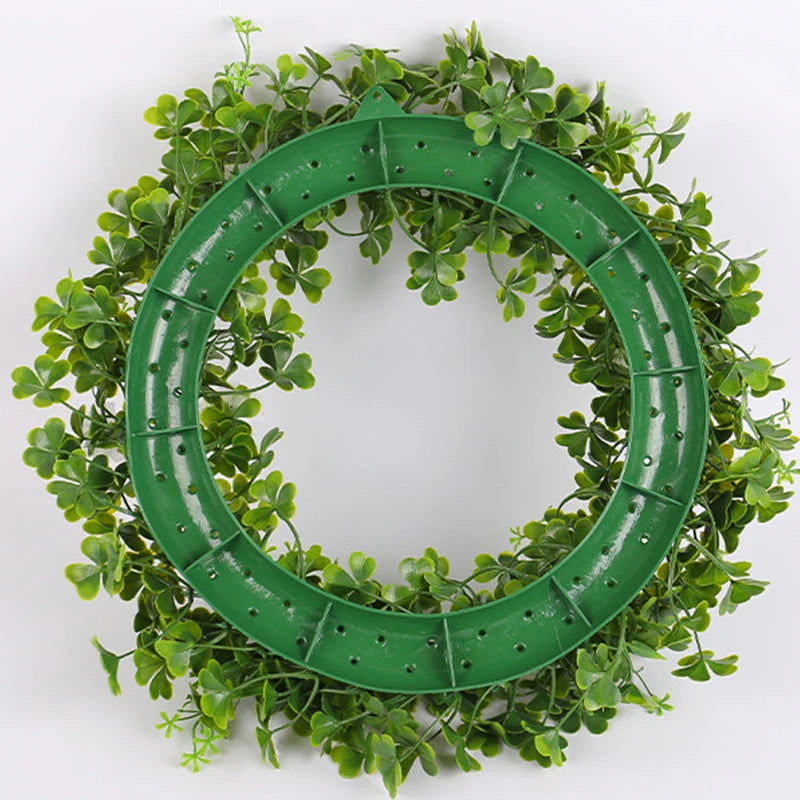 St Patricks Day Artificial Wreath Lucky Shamrock Clover Daisy Flower Decor Irish Spring Summer Greenery Wreath Home Supplies