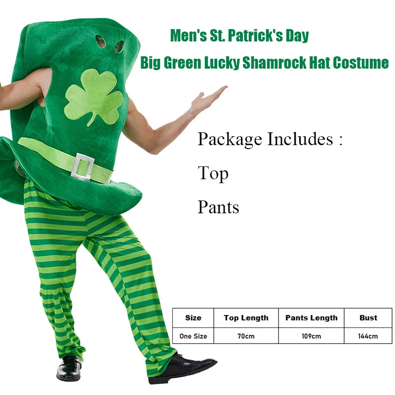 Dress Up Green Four Leaf Clover Mascot Costume