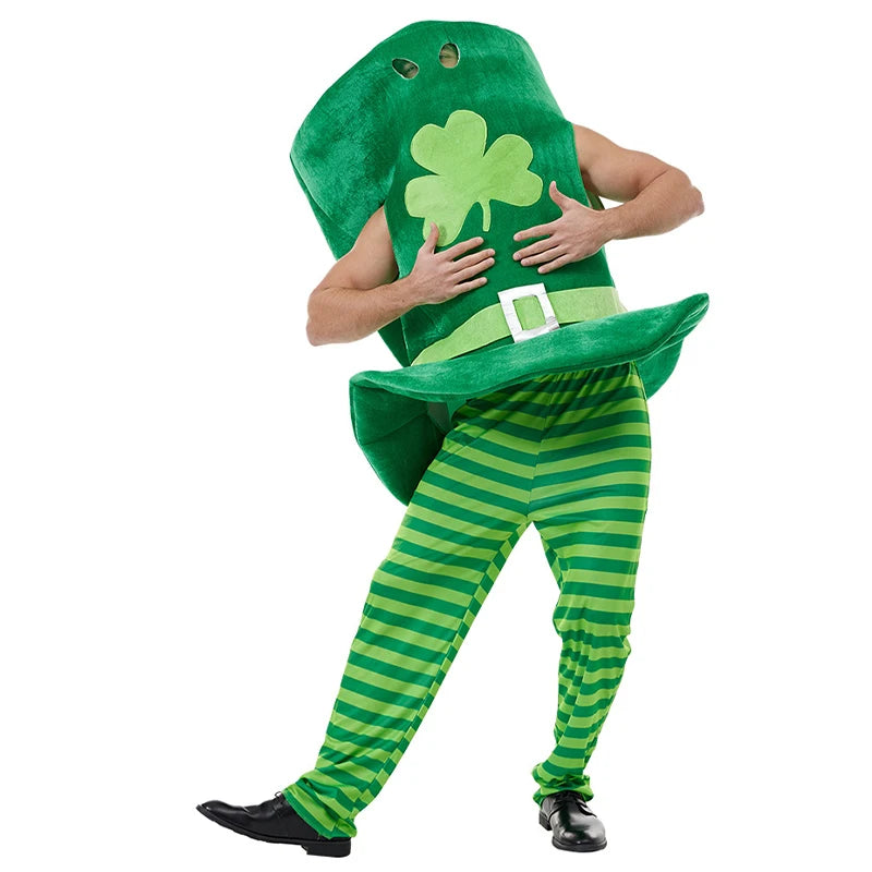 Dress Up Green Four Leaf Clover Mascot Costume