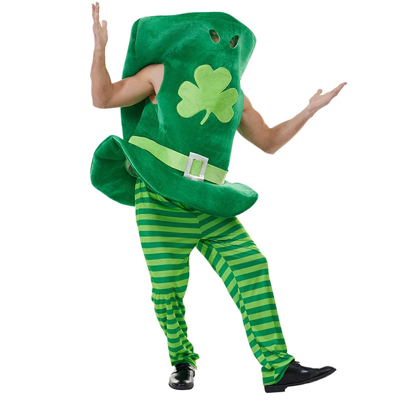 Dress Up Green Four Leaf Clover Mascot Costume