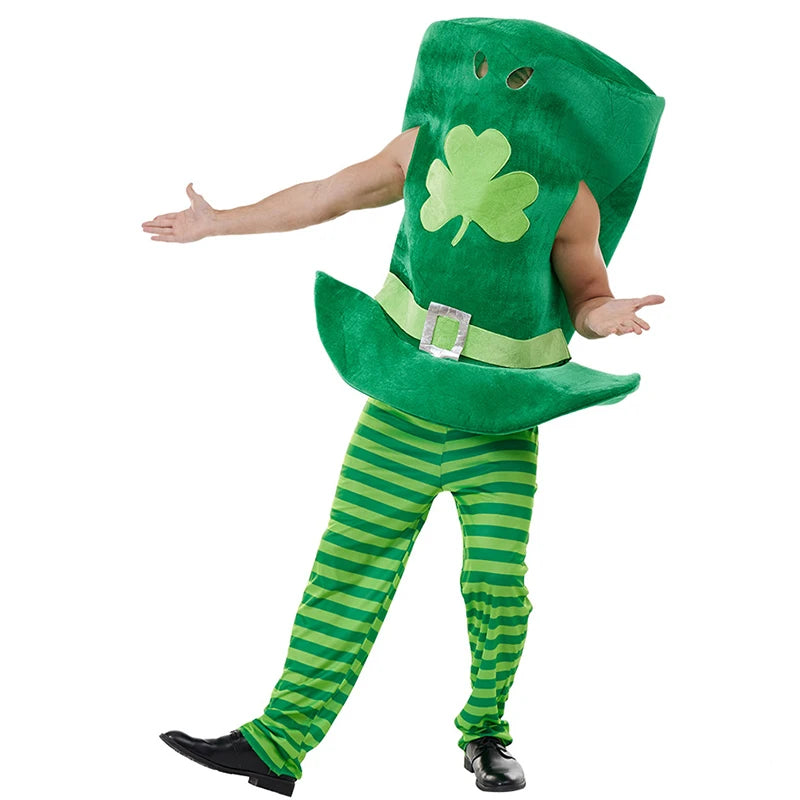 Dress Up Green Four Leaf Clover Mascot Costume