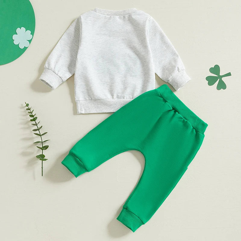 Cute Baby St Patrick s Day Costume Shamrock Embroidery Romper and Hat Set for Infant Toddler Outfit Clothes