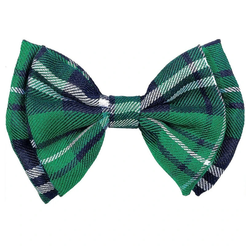 Green Plaids Bowtie Octagonal Hat Set for St. Patricks Day Gifts Party Headpiece Painter Hat for Carnivals Holiday Stage Shows